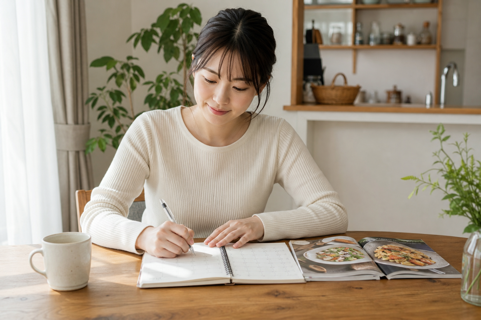 週に1回の“ごほうびランチ”をどう計画するかの準備をする様子