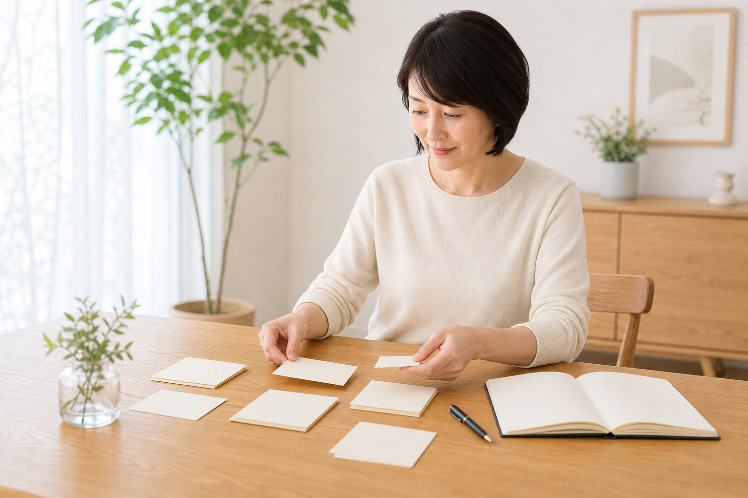 介護の困りごとをカードで整理する様子