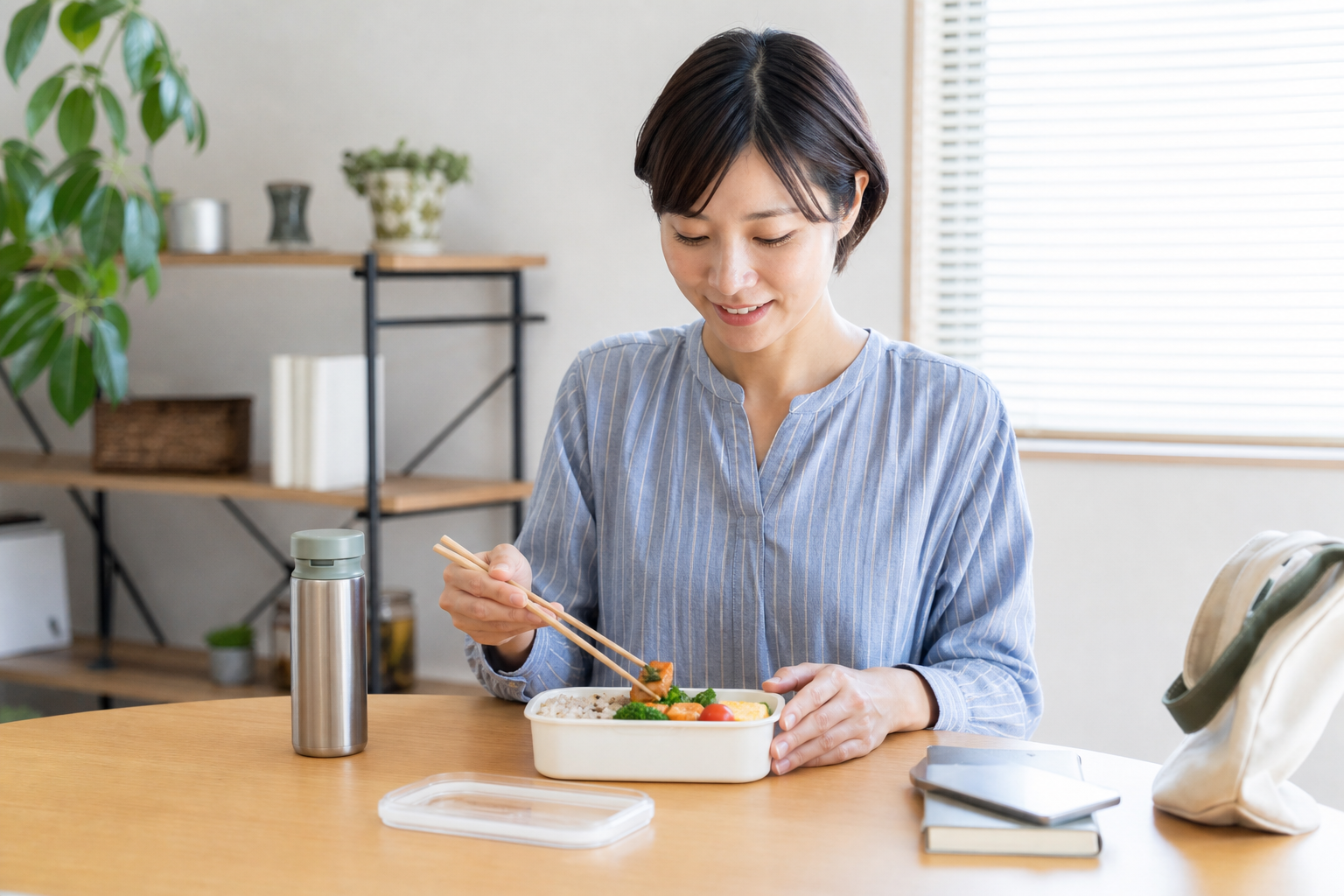 出社と在宅、ランチの楽しみ方を使い分けるコツの準備をする様子