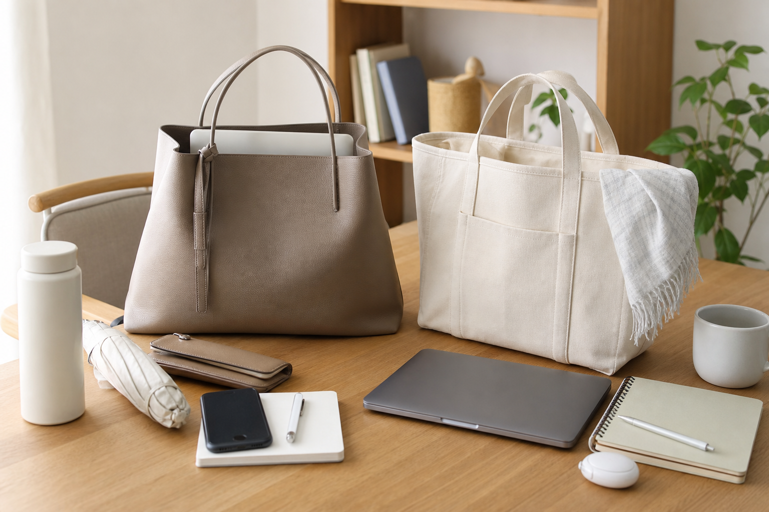 通勤バッグと在宅バッグ、使い分けの考え方で使う道具や配置の例